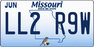 MO license plate LL2R9W