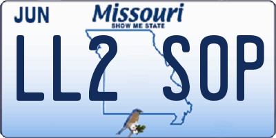 MO license plate LL2S0P