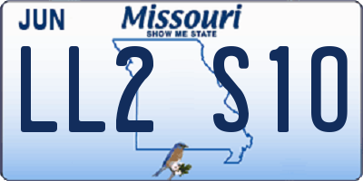 MO license plate LL2S1O