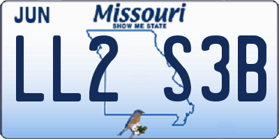 MO license plate LL2S3B