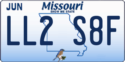 MO license plate LL2S8F