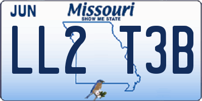 MO license plate LL2T3B