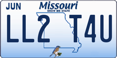 MO license plate LL2T4U