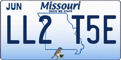MO license plate LL2T5E