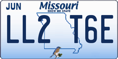 MO license plate LL2T6E
