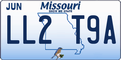 MO license plate LL2T9A