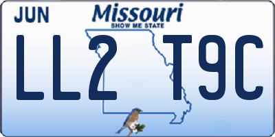 MO license plate LL2T9C