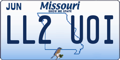 MO license plate LL2U0I