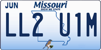 MO license plate LL2U1M