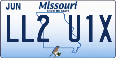 MO license plate LL2U1X
