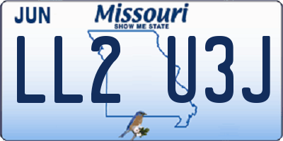 MO license plate LL2U3J