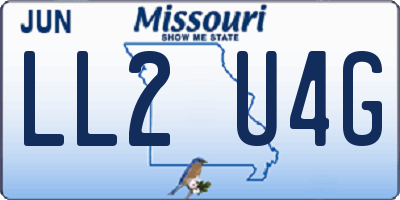 MO license plate LL2U4G