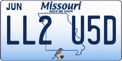 MO license plate LL2U5D