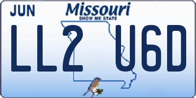 MO license plate LL2U6D