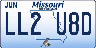 MO license plate LL2U8D