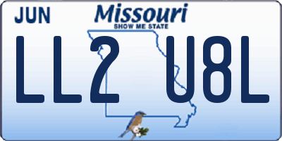 MO license plate LL2U8L