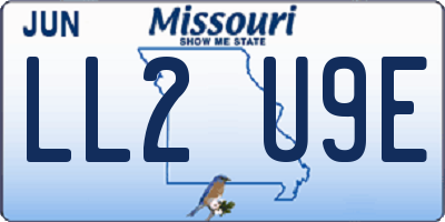 MO license plate LL2U9E