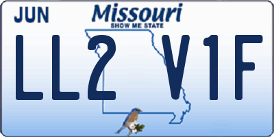 MO license plate LL2V1F