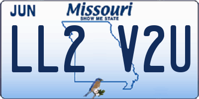 MO license plate LL2V2U