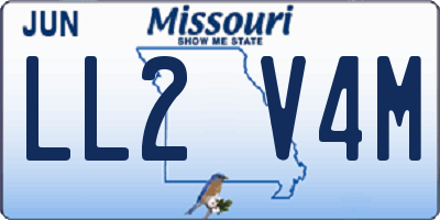 MO license plate LL2V4M