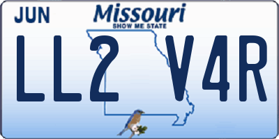 MO license plate LL2V4R