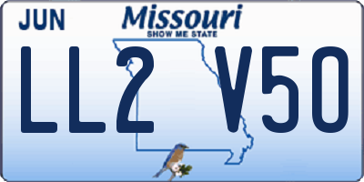 MO license plate LL2V5O