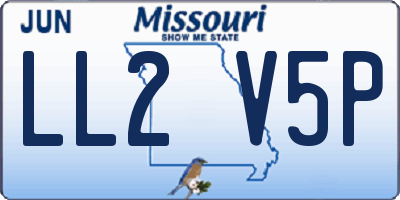 MO license plate LL2V5P
