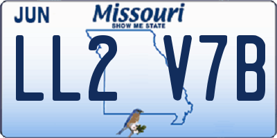 MO license plate LL2V7B