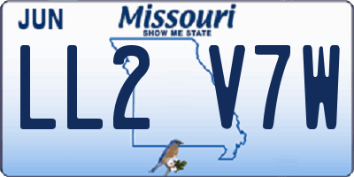 MO license plate LL2V7W