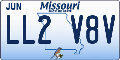 MO license plate LL2V8V