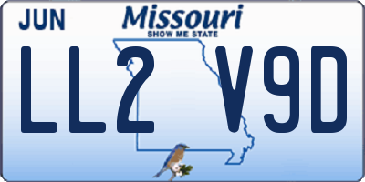 MO license plate LL2V9D
