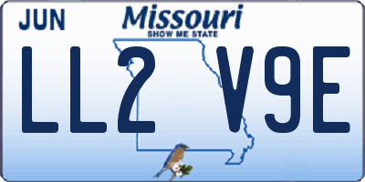 MO license plate LL2V9E