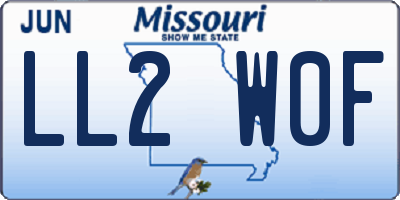 MO license plate LL2W0F