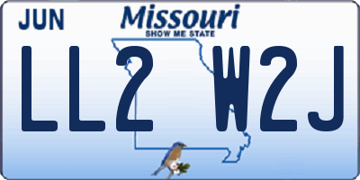 MO license plate LL2W2J