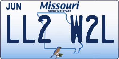MO license plate LL2W2L