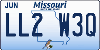 MO license plate LL2W3Q