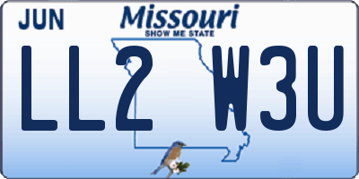 MO license plate LL2W3U