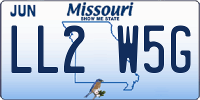 MO license plate LL2W5G