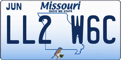 MO license plate LL2W6C