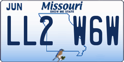 MO license plate LL2W6W