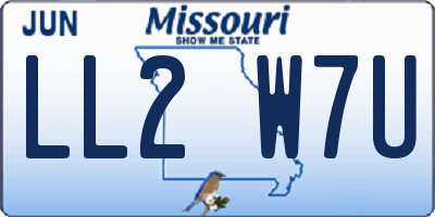 MO license plate LL2W7U