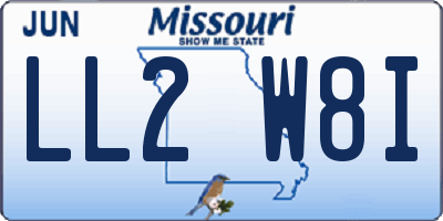 MO license plate LL2W8I