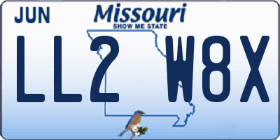MO license plate LL2W8X