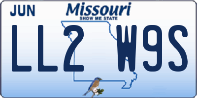 MO license plate LL2W9S