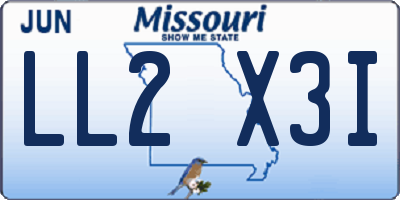 MO license plate LL2X3I