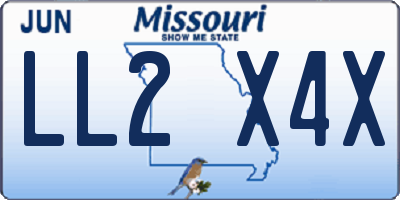MO license plate LL2X4X