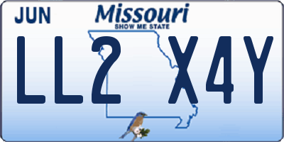 MO license plate LL2X4Y