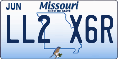 MO license plate LL2X6R
