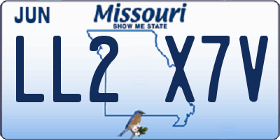 MO license plate LL2X7V