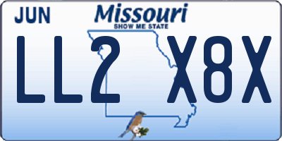 MO license plate LL2X8X